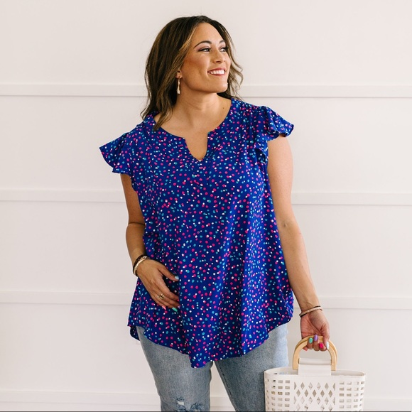 True Blue & Confetti Blouse - Picture 7 of 10